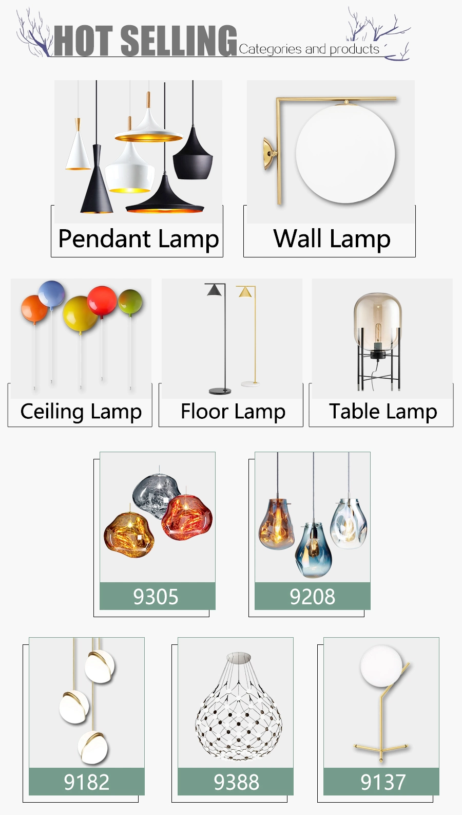 Modern Plant Ceiling Light LED Chandelier Lighting Fireflies Pendant Lamp