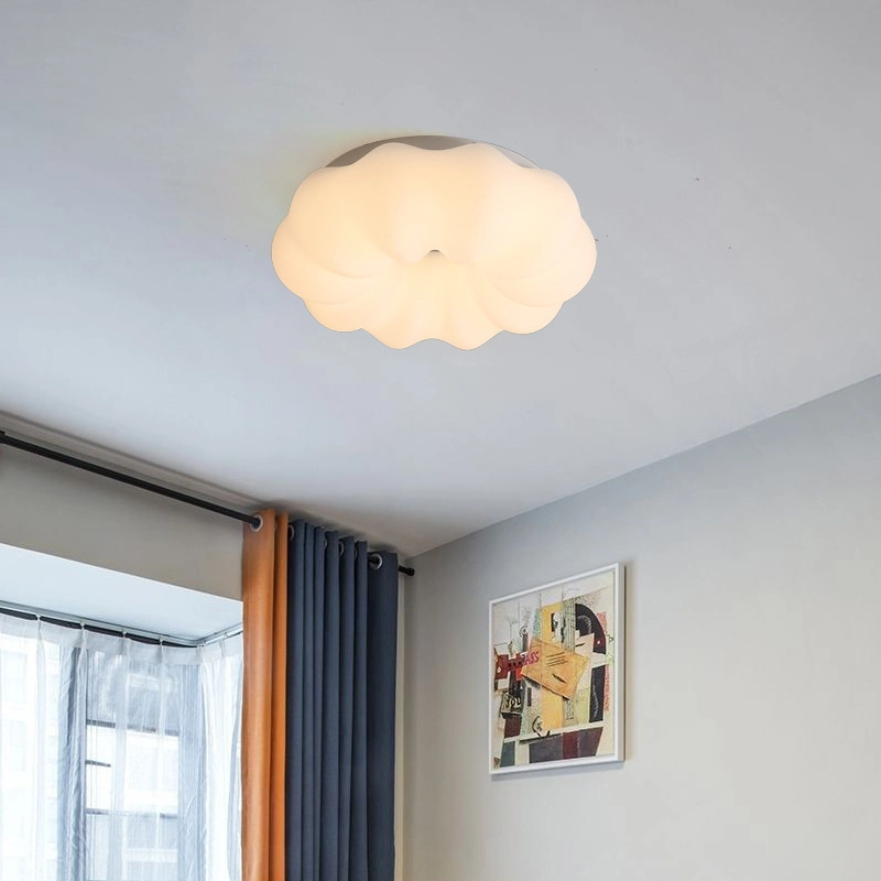 European White Cloud Eye Protection LED Lamp Creative Simple Modern Living Room Children′ S Bedroom Pumpkin Ceiling Lamp