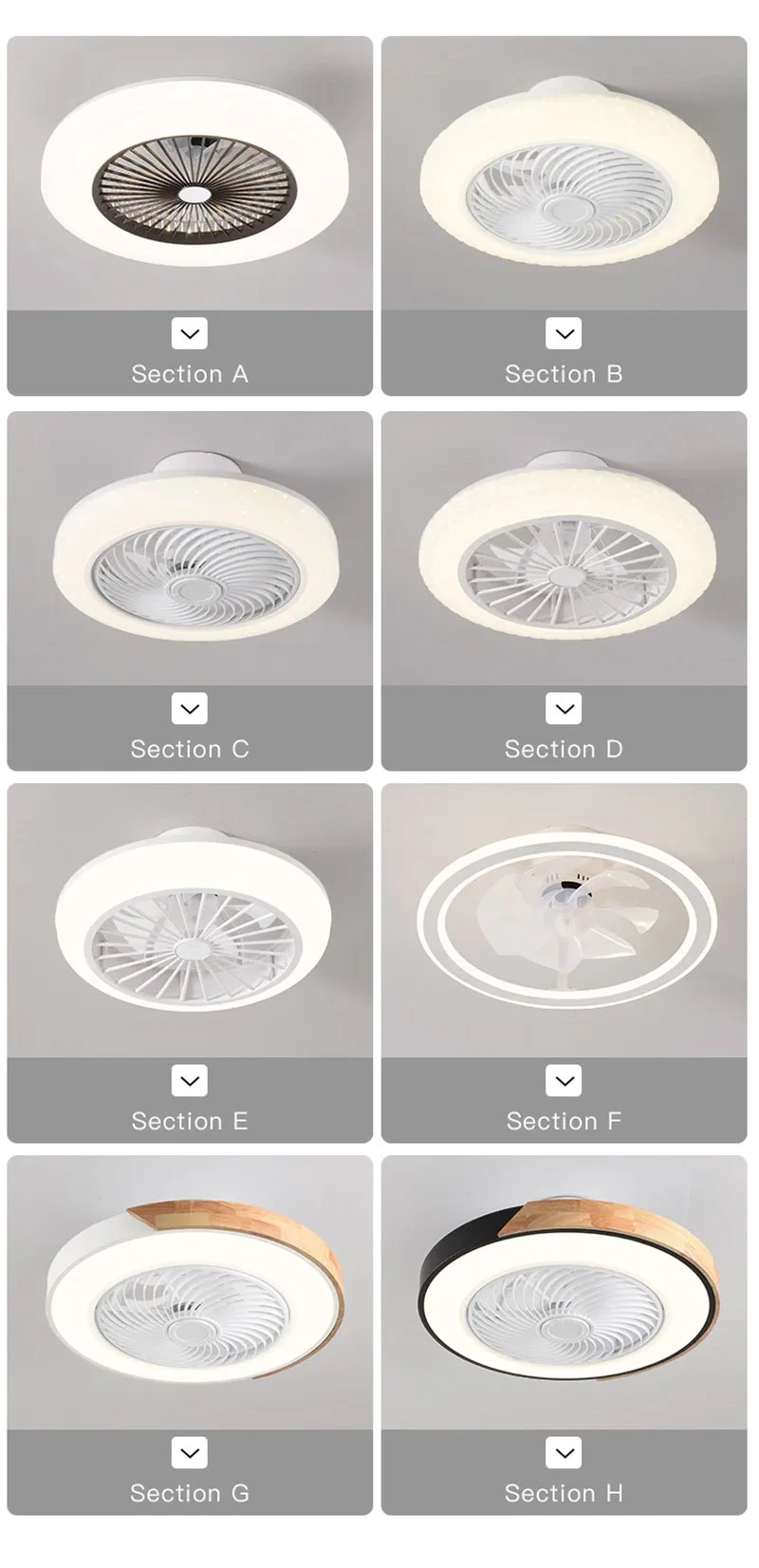 LED Light 6 Speed Wind Ceiling Lamp with Remote Control Ceiling Lights with Fan