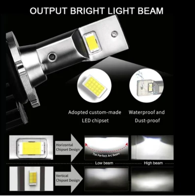 Leistungsstarkes Plug & Play-LED-Kit mit weißem Licht, 10.000 lm und 6.500 K, D2s, Umrüstung von Xenon-HID- auf LED-Scheinwerferlampen