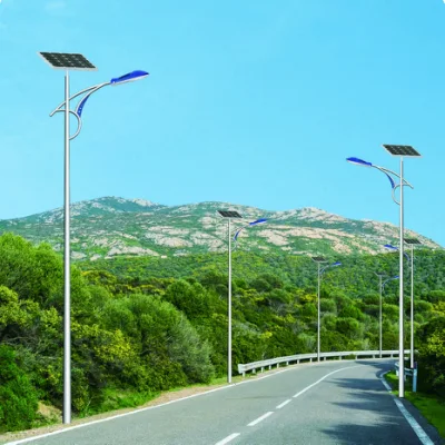 Wasserdichte, hocheffiziente, energiesparende, wasserdichte IP65-LED-Solarstraßenlaterne für den Außenbereich mit Panel und Lithiumbatterie